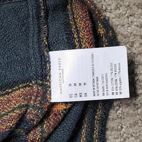 American Eagle Button Up Shirt Cropped Women's Multicolor Long Sleeve Medium - Picture 6 of 6